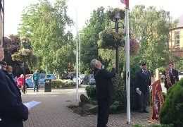 Flag raising on Navy Merchant Day