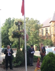 Flag raising on Navy Merchant Day